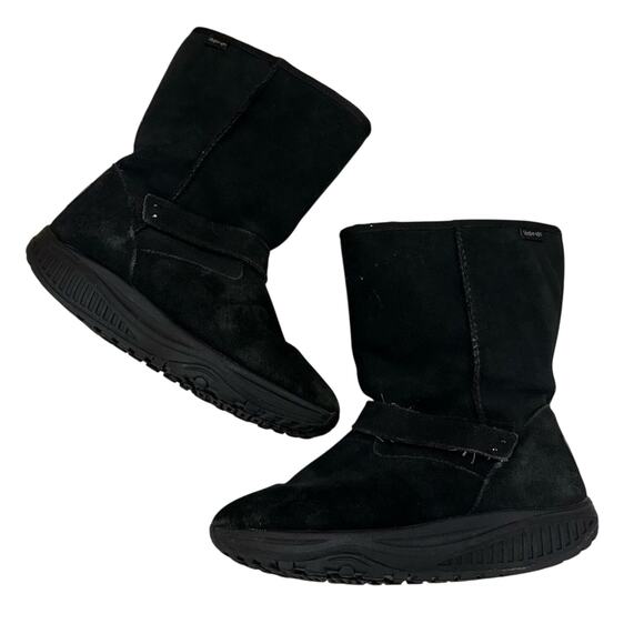 Skechers Shape-Ups‎ Black Suede Tall Boots Women's 8 Winter Snow Outdoor - Picture 5 of 9